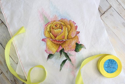 Желтая роза, набор для вышивания