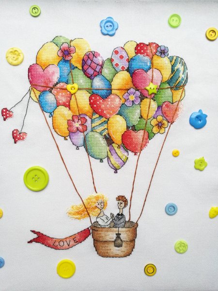 Воздушный шар, авторская схема для вышивки
