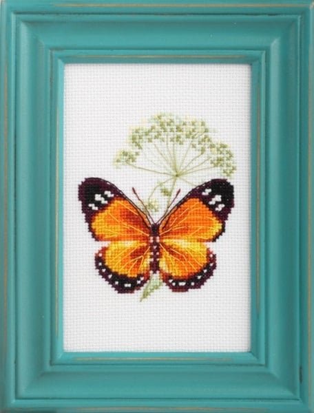 Цветок тмина и бабочка, набор для вышивания