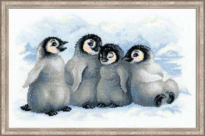 Забавные пингвины, набор для вышивания