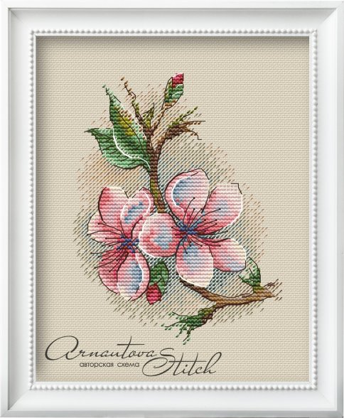 Цветок яблони, схема для вышивки , арт. АА-023 Анастасия Арнаутова