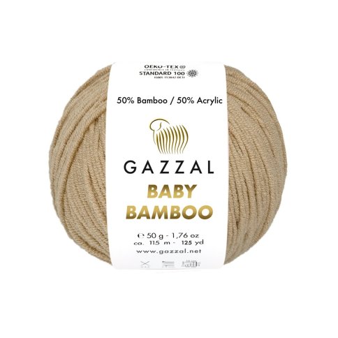 Пряжа Gazzal Baby Bamboo 50% бамбук, 50% акрил, 50гр/115м