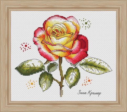 Роза, схема для вышивания