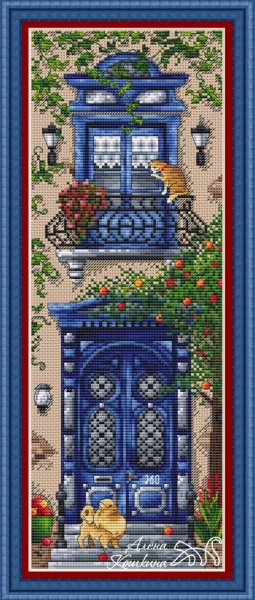 Сапфировый балкон, схема для вышивки 