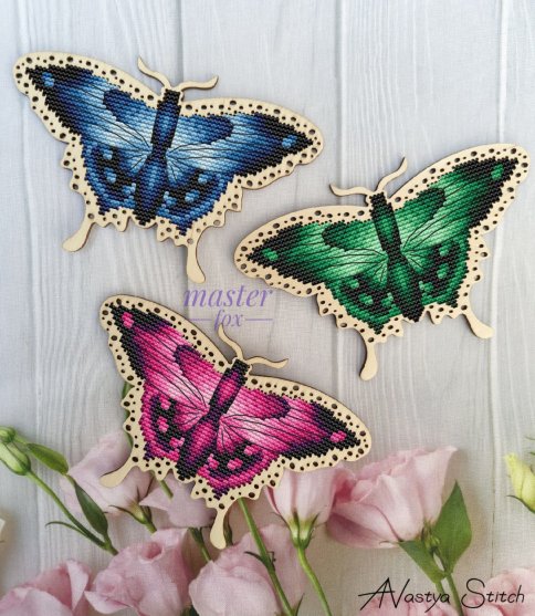 Бабочки, схема для вышивки крестиком