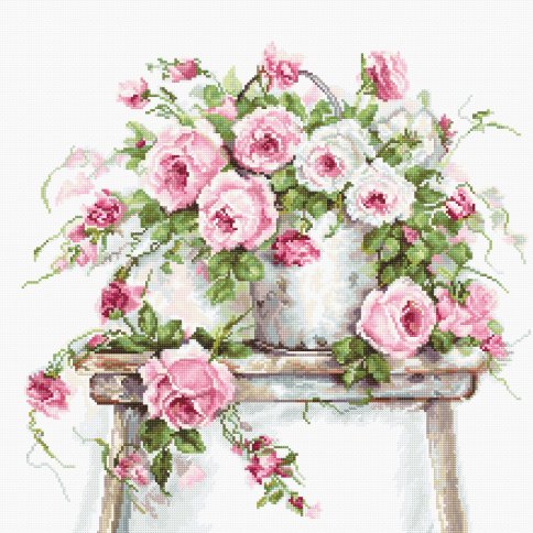 Розы на табурете, набор для вышивания