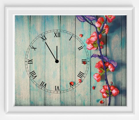 Часы "Время весны", набор для шитья и вышивания