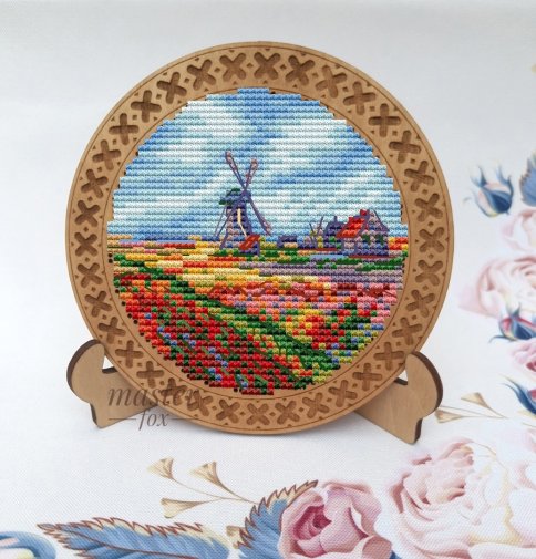 Клод Моне "Поля тюльпанов в Голландии", схема для вышивания