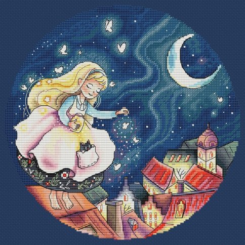 Ночная фея, схема для вышивания