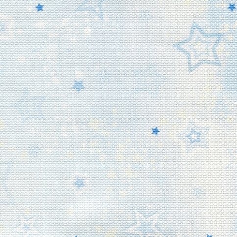 Дизайнерская канва Aida 14, цвет голубой со звездами