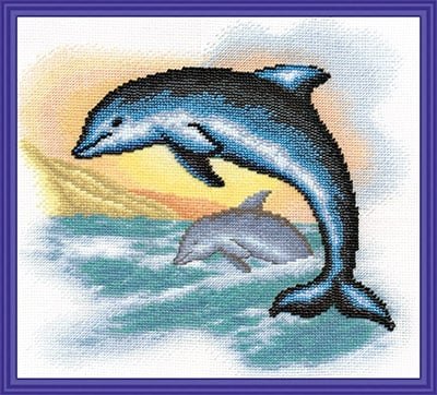 Дельфины, Набор для вышивки