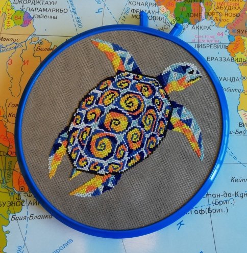 Черепаха, схема для вышивки