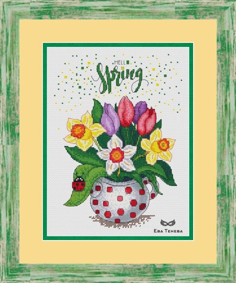 Hello Spring!, авторская схема для вышивки