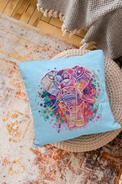 Подушка Слон, набор для вышивания крестом