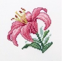 Розовая лилия, набор для вышивания