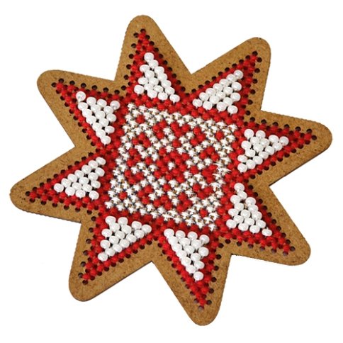 Новогодняя игрушка "Рождественская звезда", набор для вышивания