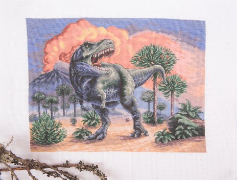 Тираннозавр, набор для вышивания крестом