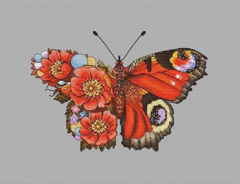 Схемы для вышивки бабочек крестиком