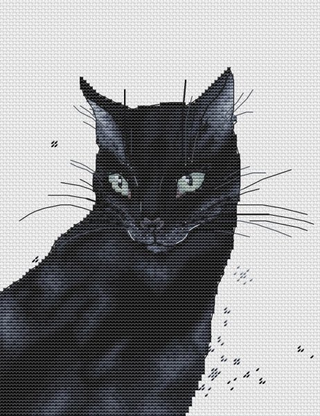 Черная кошка 2, схема для вышивки