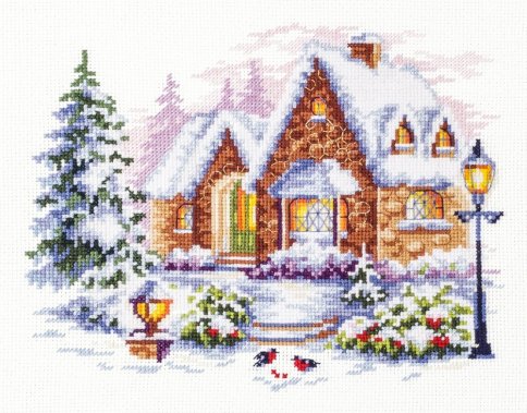 Зимний домик, набор для вышивания