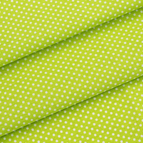 Ткань декоративная "Мелкий горошек", светло-зеленая
