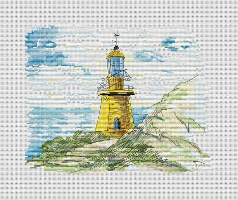 Желтый маяк, схема для вышивания