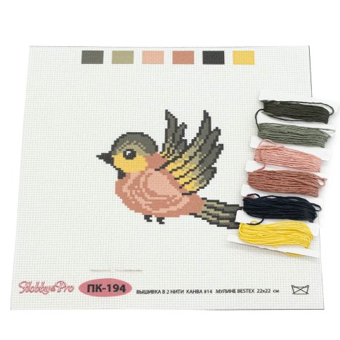 Птичка, детский набор для вышивания