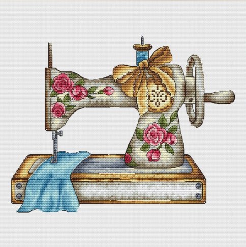 Швейная машинка, схема для вышивки крестом