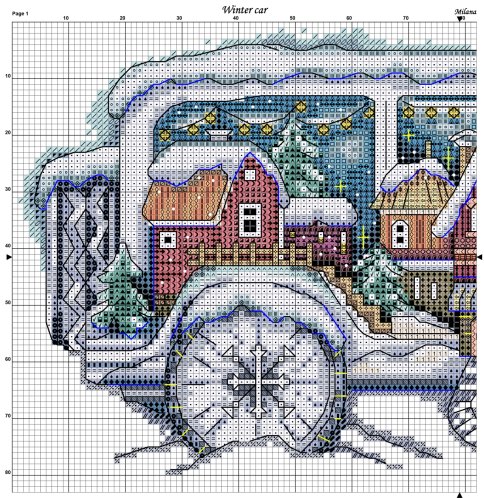 Машинка (зима), схема для вышивания