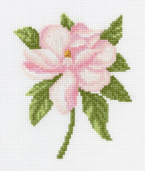 Розовый цветок, набор для вышивания