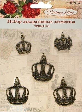 Набор декоративных элементов "Короны", Vintage Line