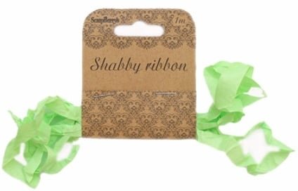 Лента декоративная свежая зелень, Shabby ribbon, 1,0см/1м