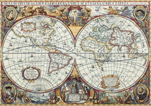 Географическая карта мира, набор для вышивания