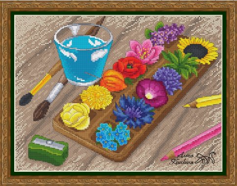 Краски природы: цветы, схема для вышивки