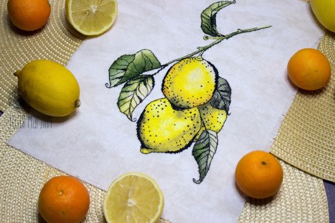 Сицилийские лимоны, схема для вышивки