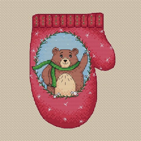 Привет, медведь!, схема для вышивания