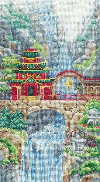 Храм водопада, набор для вышивания