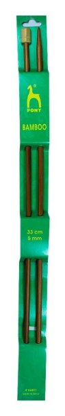Спицы прямые 5,00 мм/ 33 см, бамбук