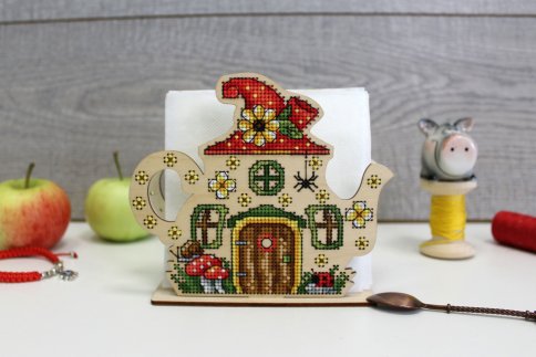 Салфетница "Сказочный дом", набор для вышивания