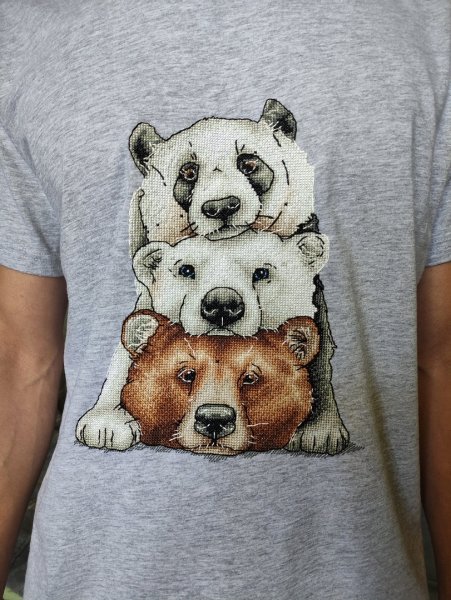 Три медведя, схема для вышивки крестиком
