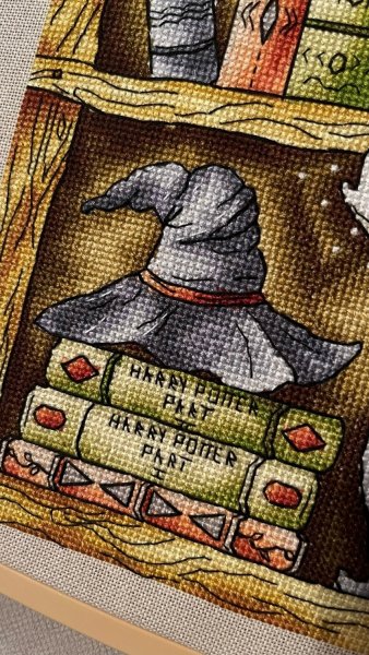 Волшебная полка Гарри Поттера, схема для вышивки крестиком