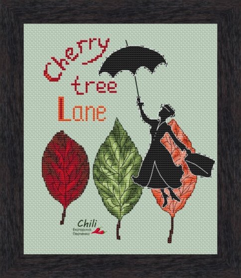 Cherry tree lane, схема для вышивки