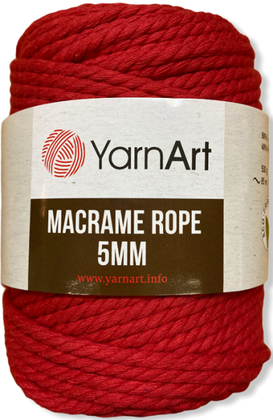 Пряжа YarnArt Macrame Rope 5mm, 60% хлопок, 40% вискоза и полиэстер, 500гр/85м
