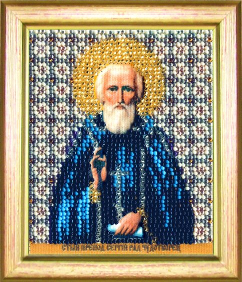 Икона святой преподобный Сергий Радонежский, набор для вышивки