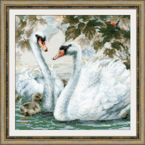 Белые лебеди, набор для вышивания крестом