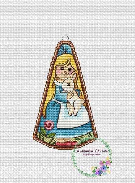 Имбирная Алиса, схема для вышивания