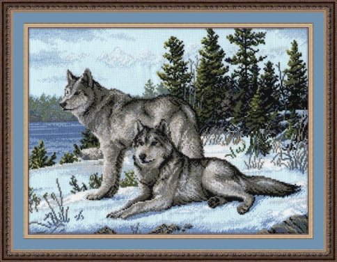 Волки, набор для вышивания крестом