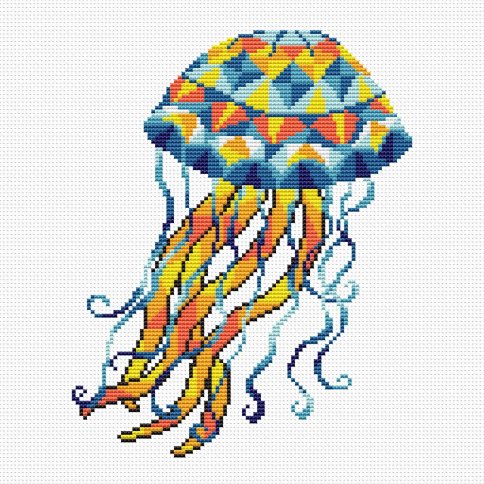 Медуза, авторская схема для вышивки