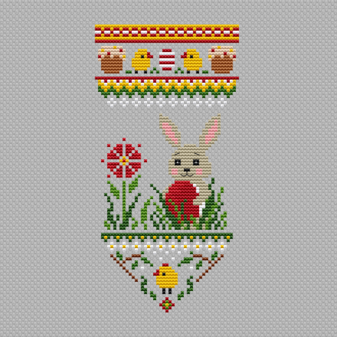 Пасхальный кролик, схема для вышивания крестом