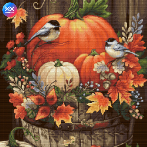 Осенний натюрморт, схема для вышивки крестиком